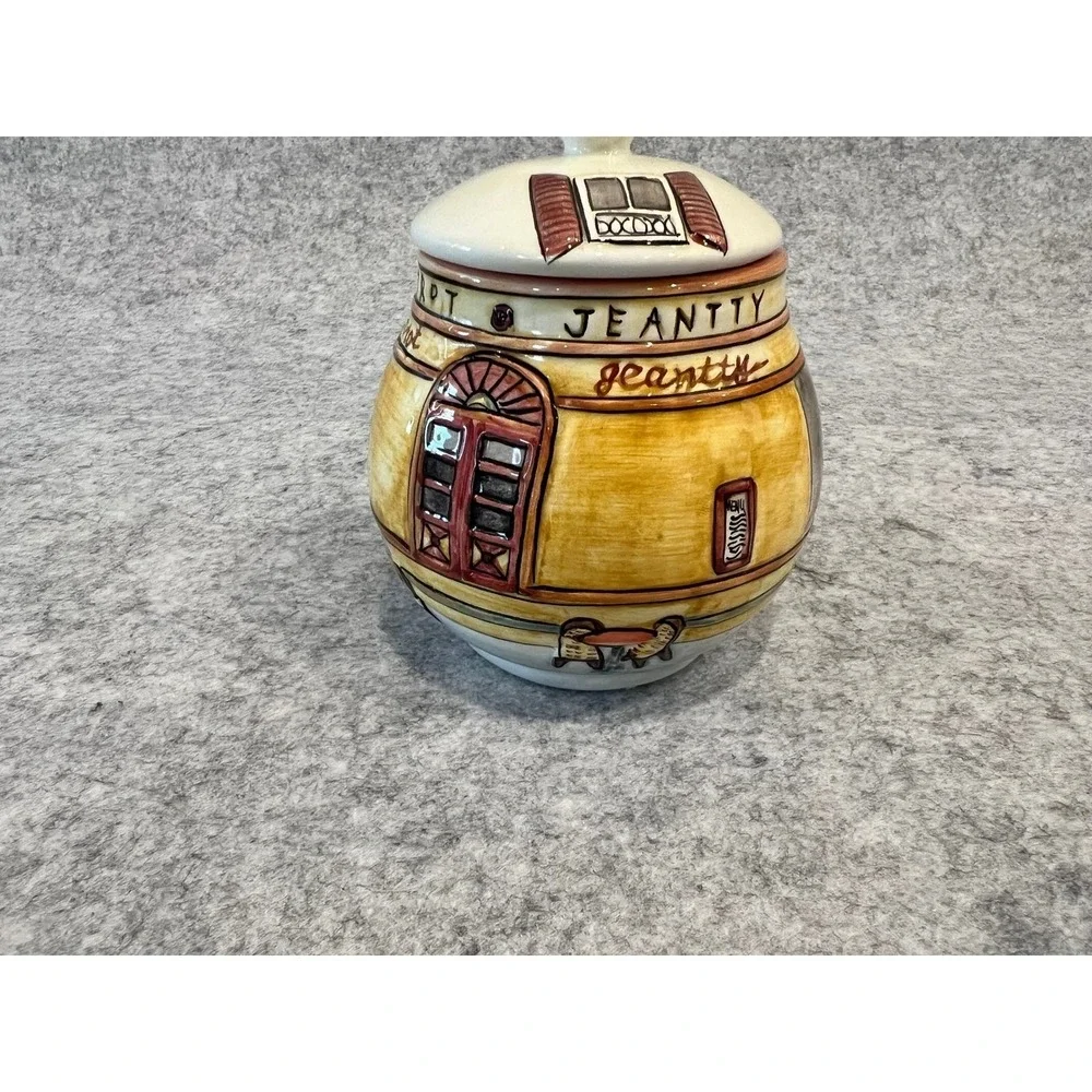 Sakura Bistro Scenes Hand Painted Creamer‎ and Covered Sugar Set